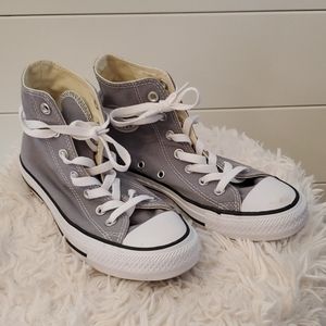 Grey converse hightops